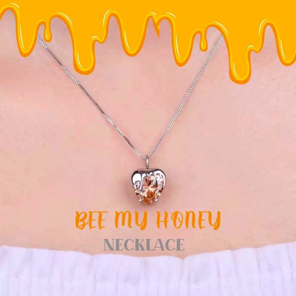 "BEE MY HONEY" SOLID STERLING 925 SILVER CITRINE PENDANT & CHAIN